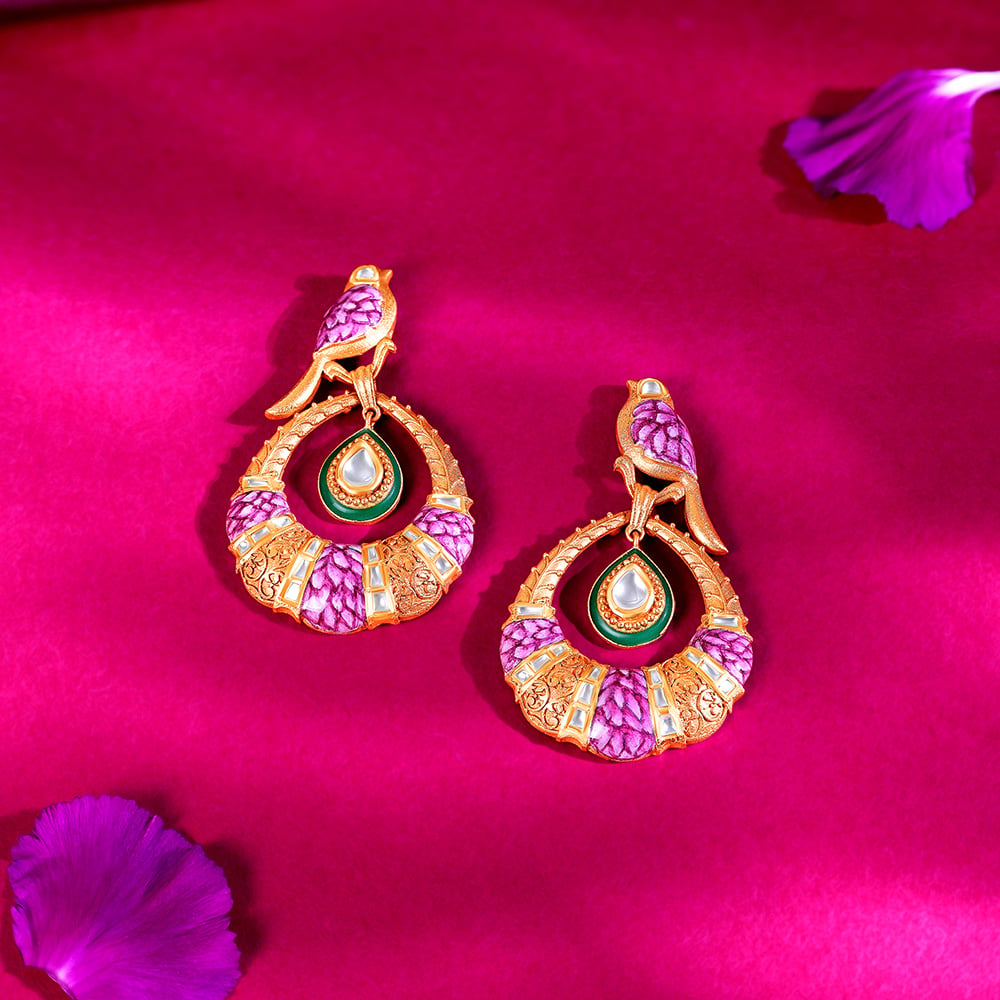 

Majestic Crest Gold Drop Earrings