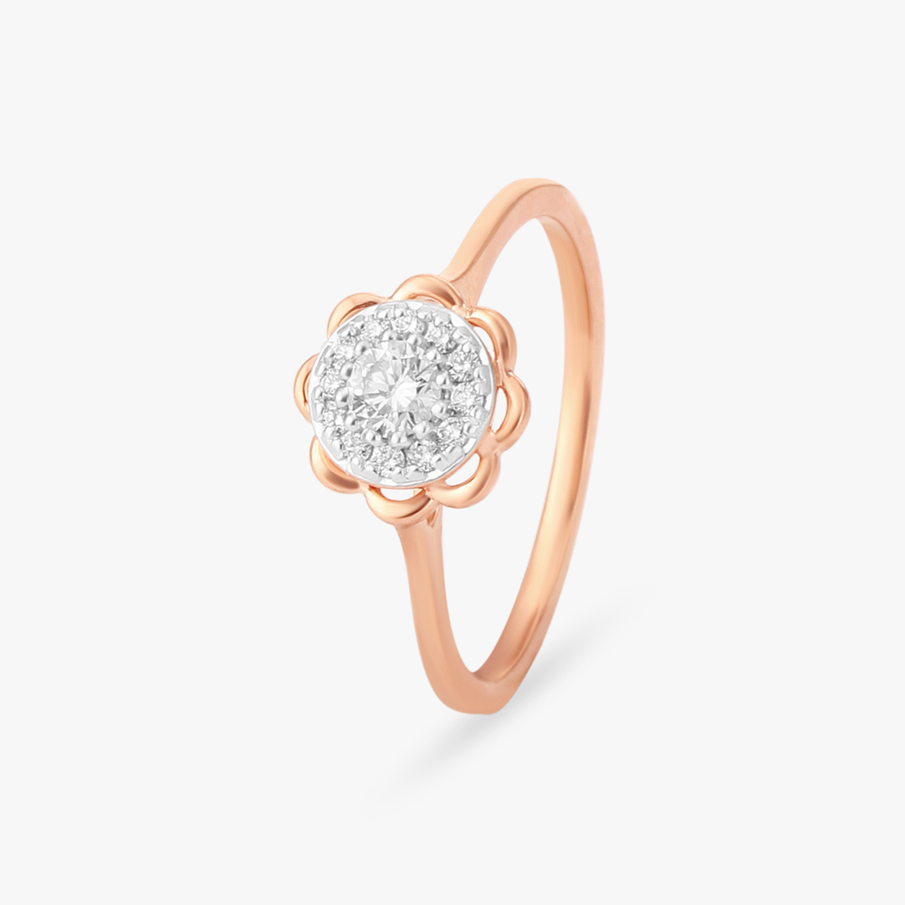 

Charming Floral Diamond Finger Ring