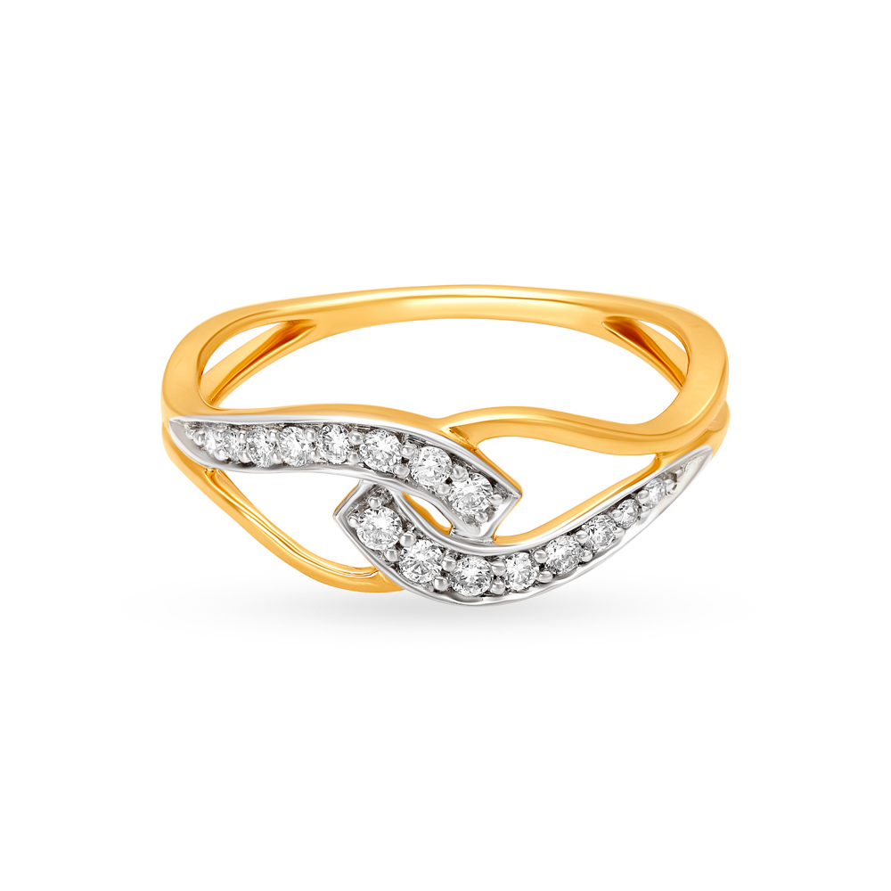 

Dazzling 18 Karat Yellow Gold And Diamond Interlock Ring