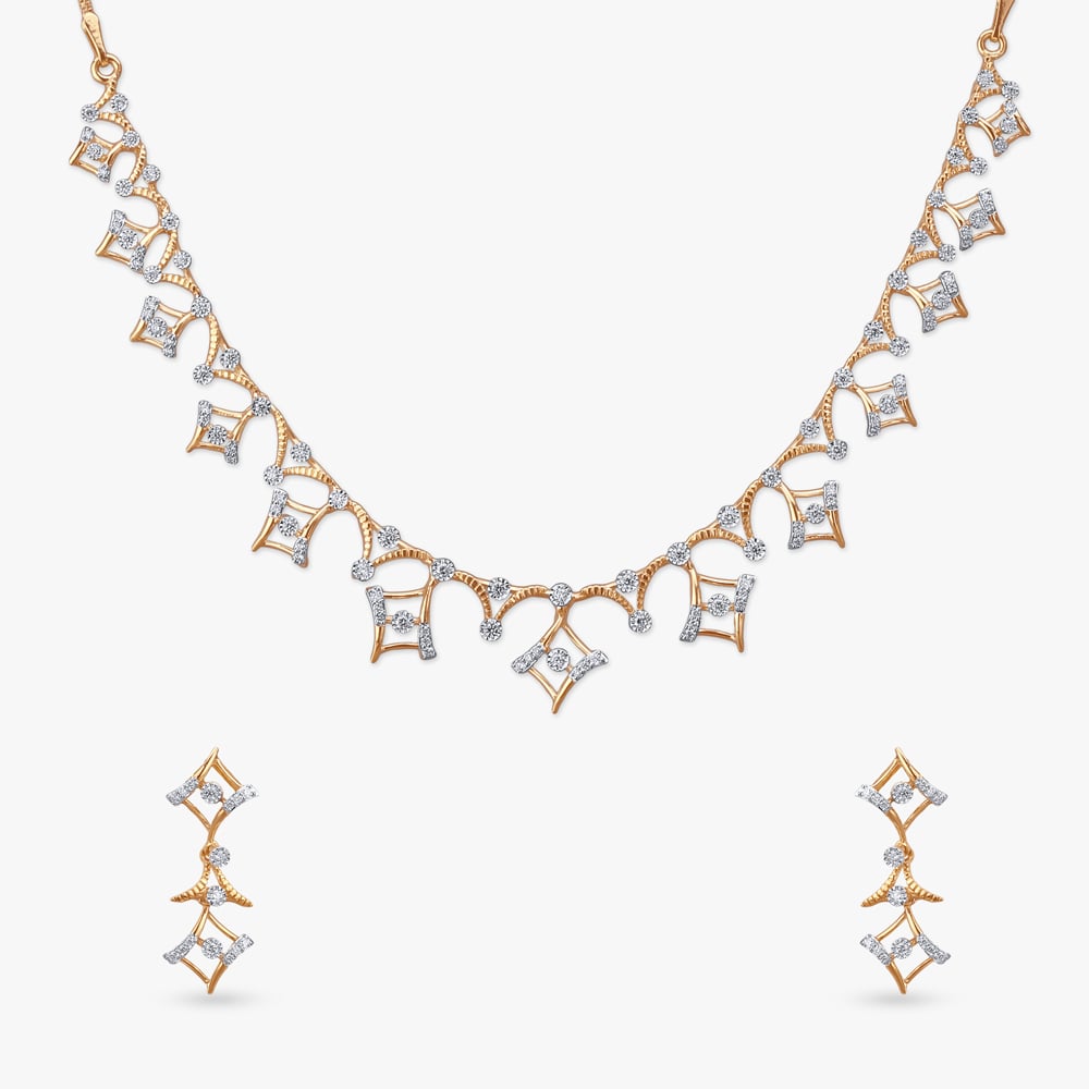 

Shimmering Archway Diamond Necklace Set