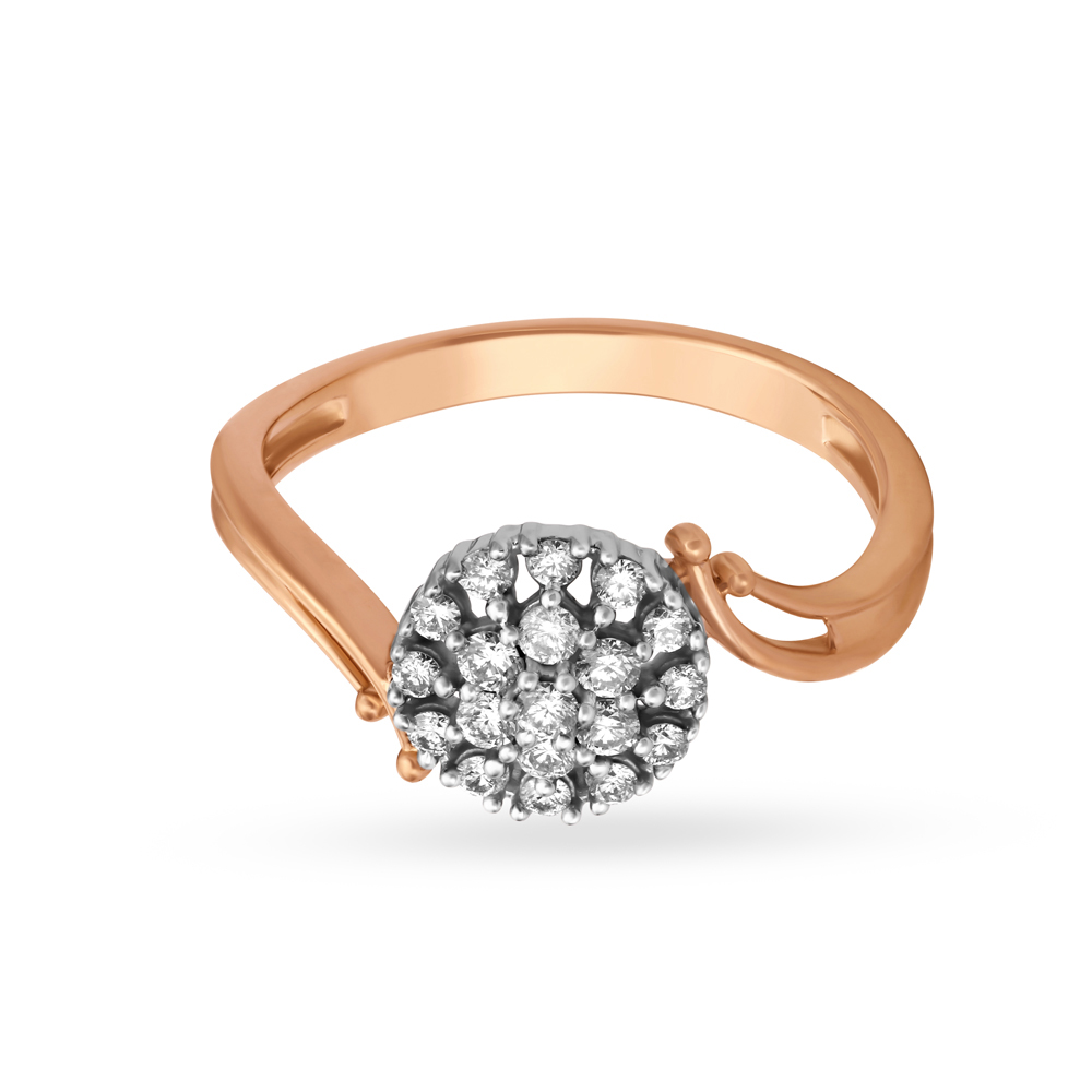 

Exquisite Floral Diamond Ring in White and Rose Gold