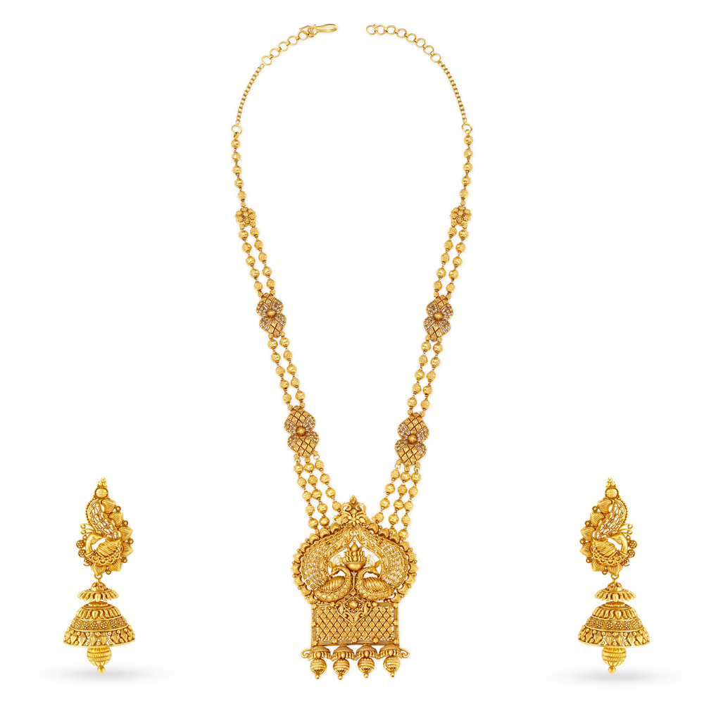 

Splendid Peacock Gold Necklace Set