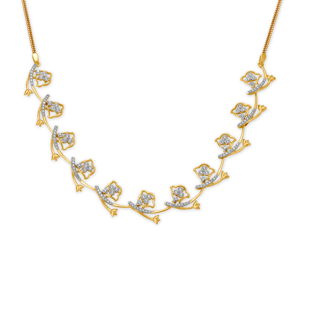 Exquisite Floral Gold Necklace