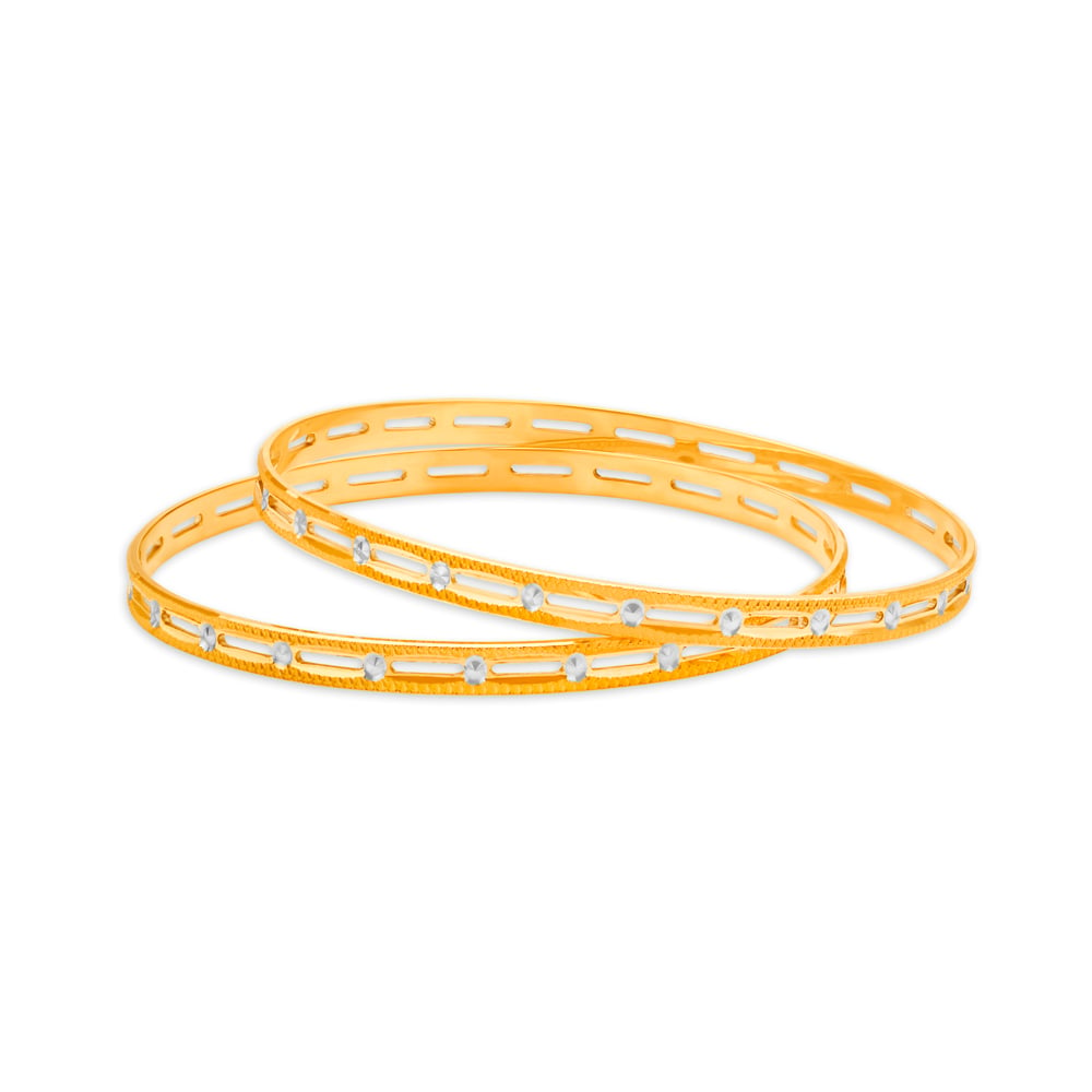 

Elegant Yellow Gold Textured Bangles