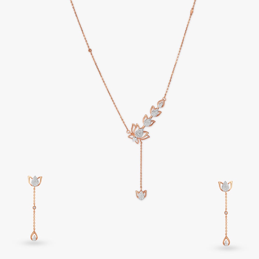 

Lotus Symphony Diamond Necklace Set