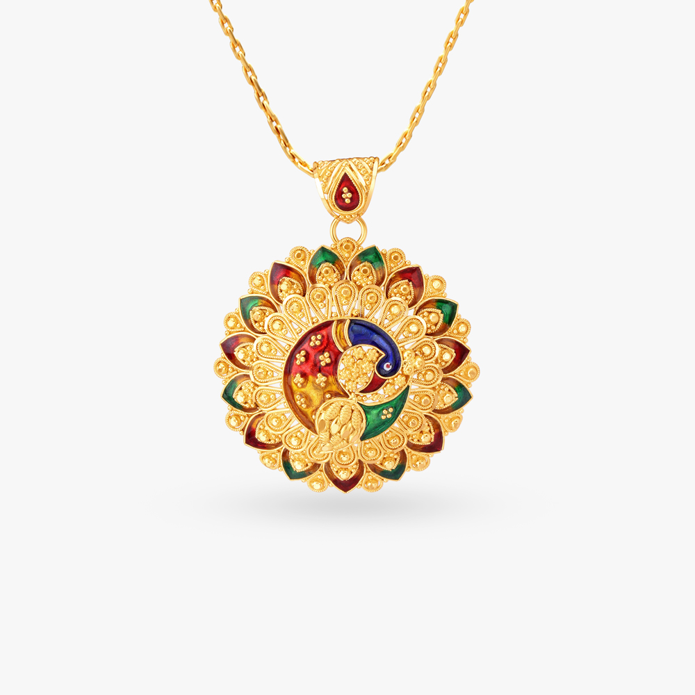 Splendorous Peacock Pendant