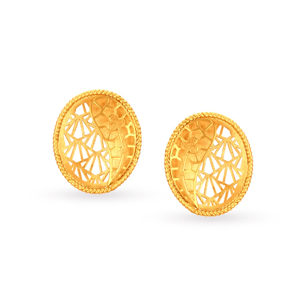 Elegant Opulent Gold Stud Earrings