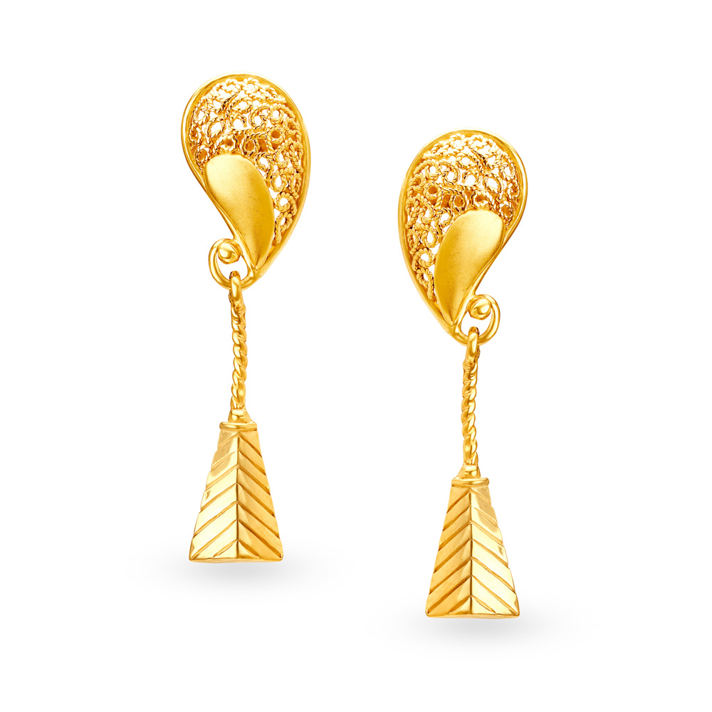 Buy JEWELZ Latest Designs Gold Plated Western Chain Drop Earrings   Shoppers Stop