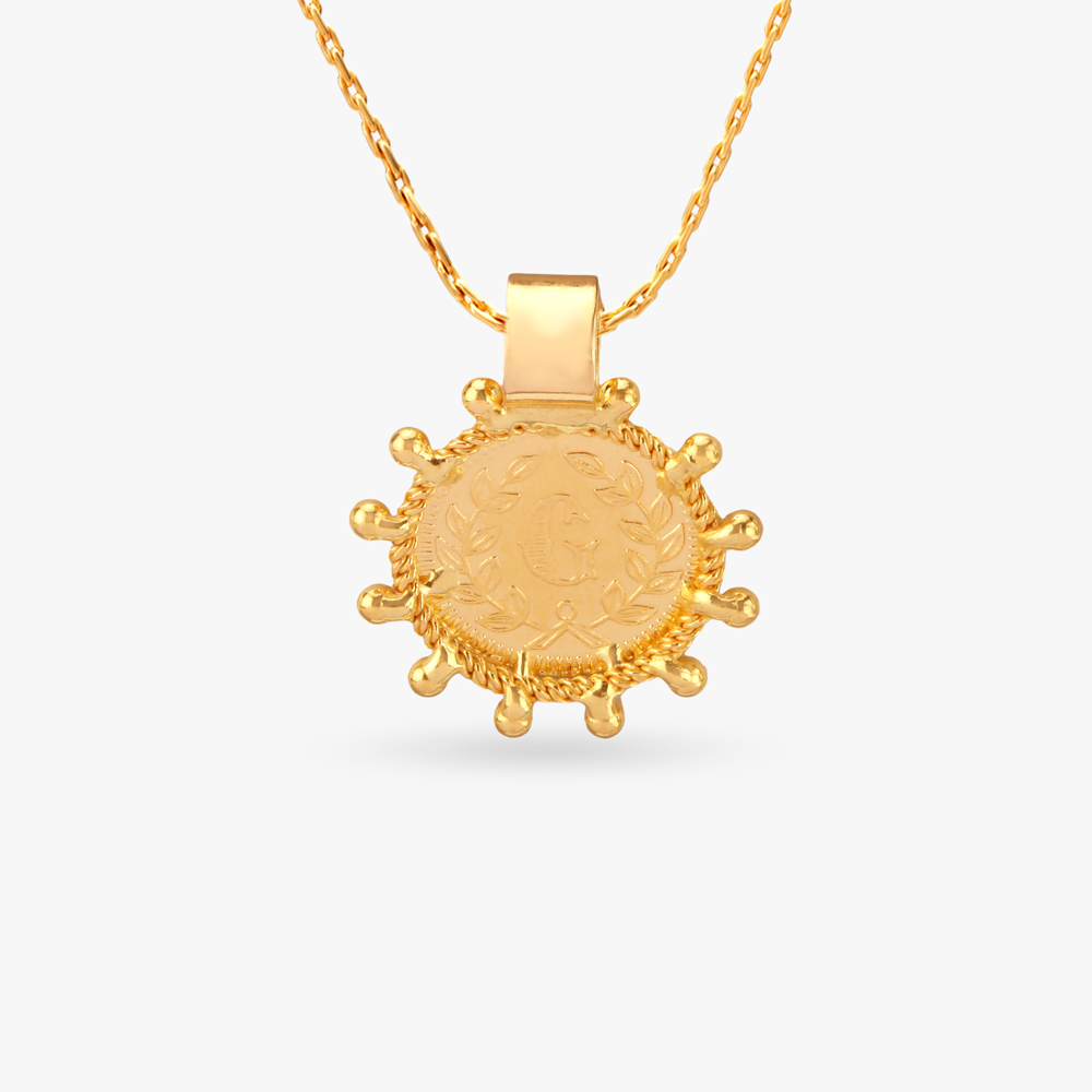 

Divine Goddess Lakshmi Religious Gold Coin Pendant