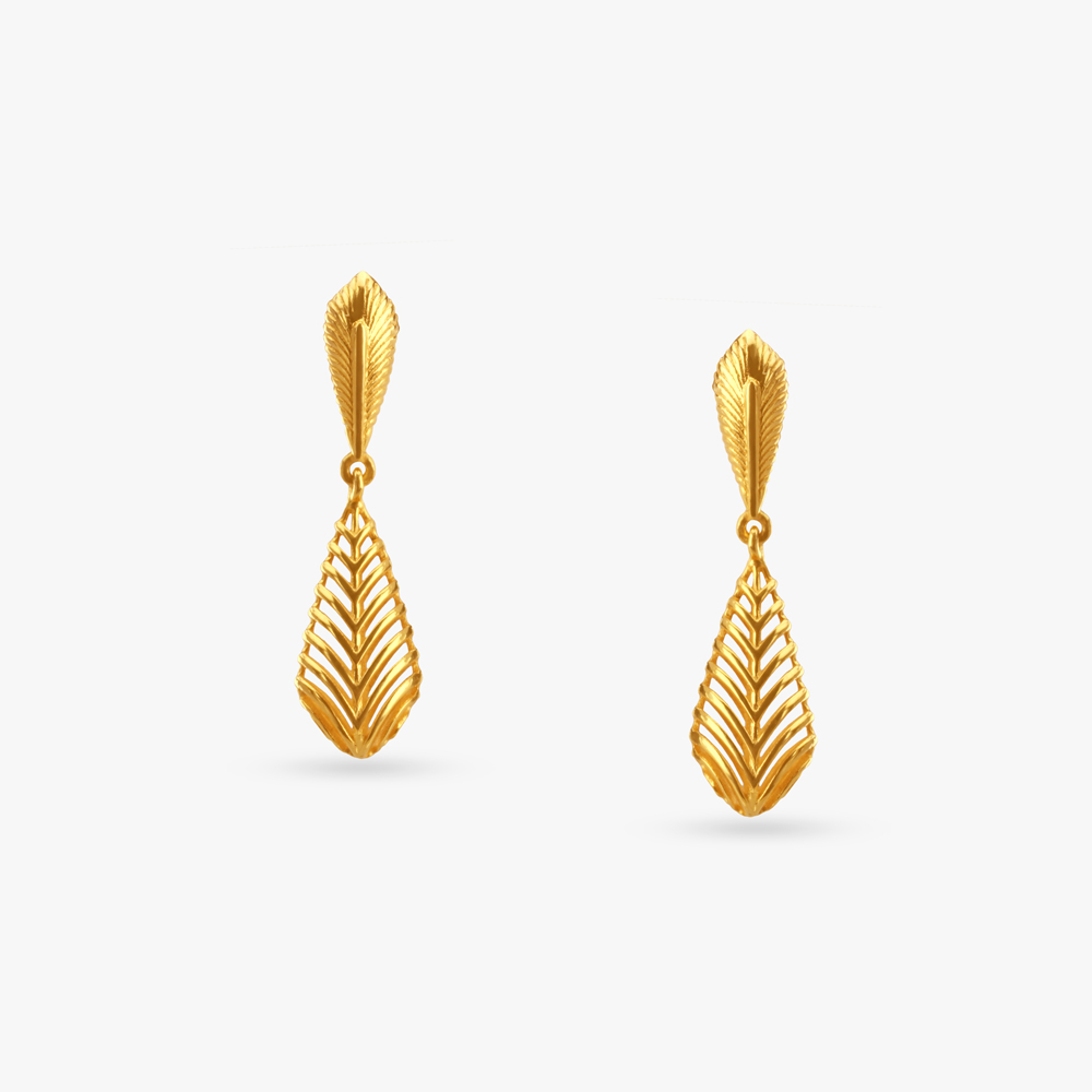 

Leaf Luxe Gold Drop Earrings