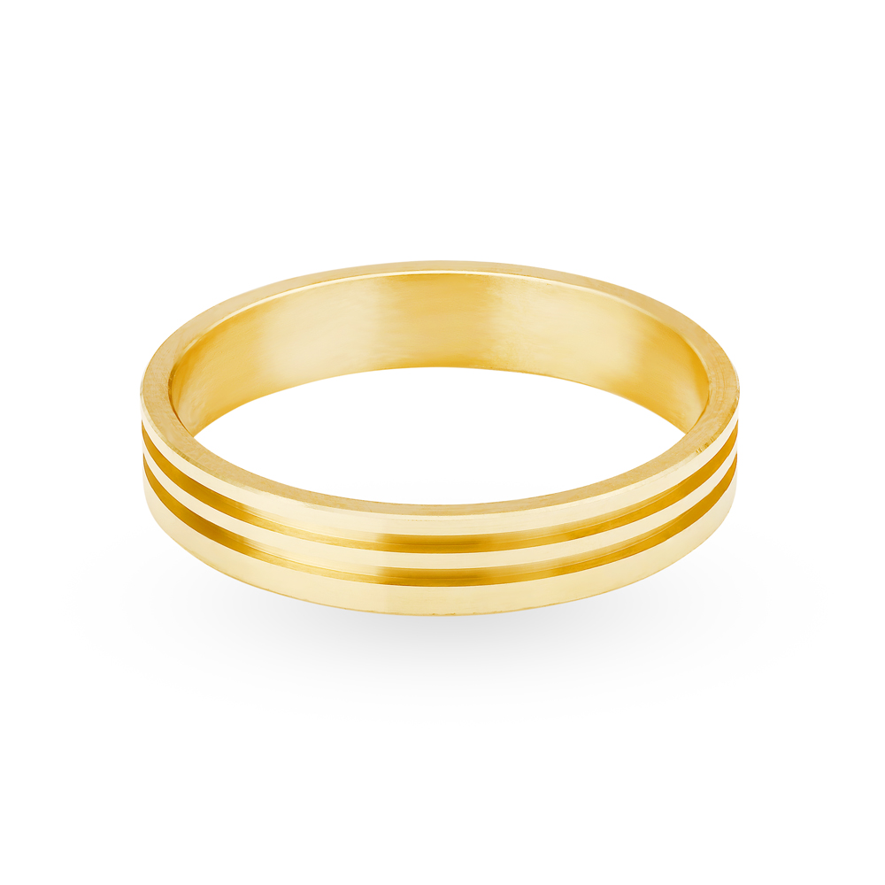 

Handsome 22 Karat Yellow Gold Striped Band Finger Ring