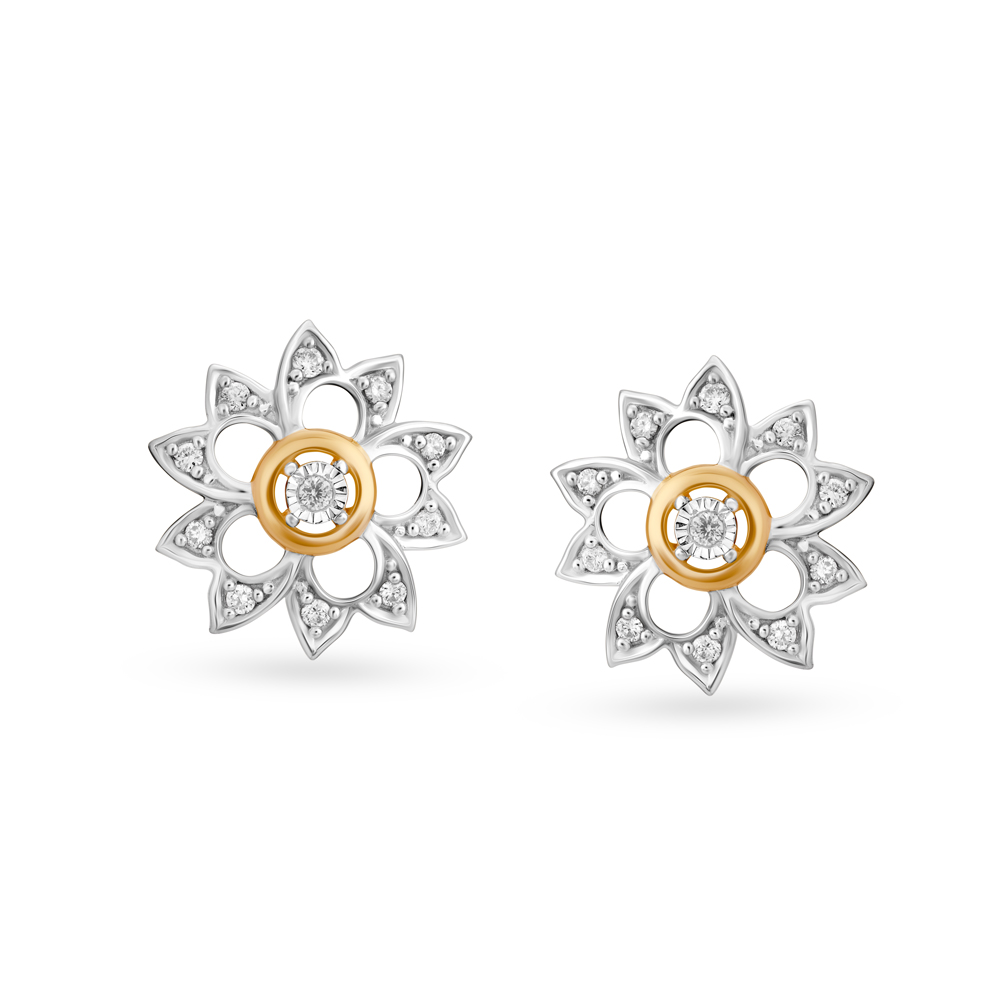 Buy Exquisite Diamond Studs in Yellow Gold Online  ORRA