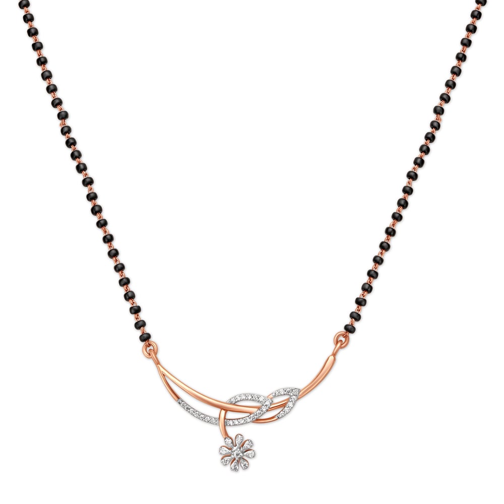 

Voguish Floral Motif Diamond Mangalsutra