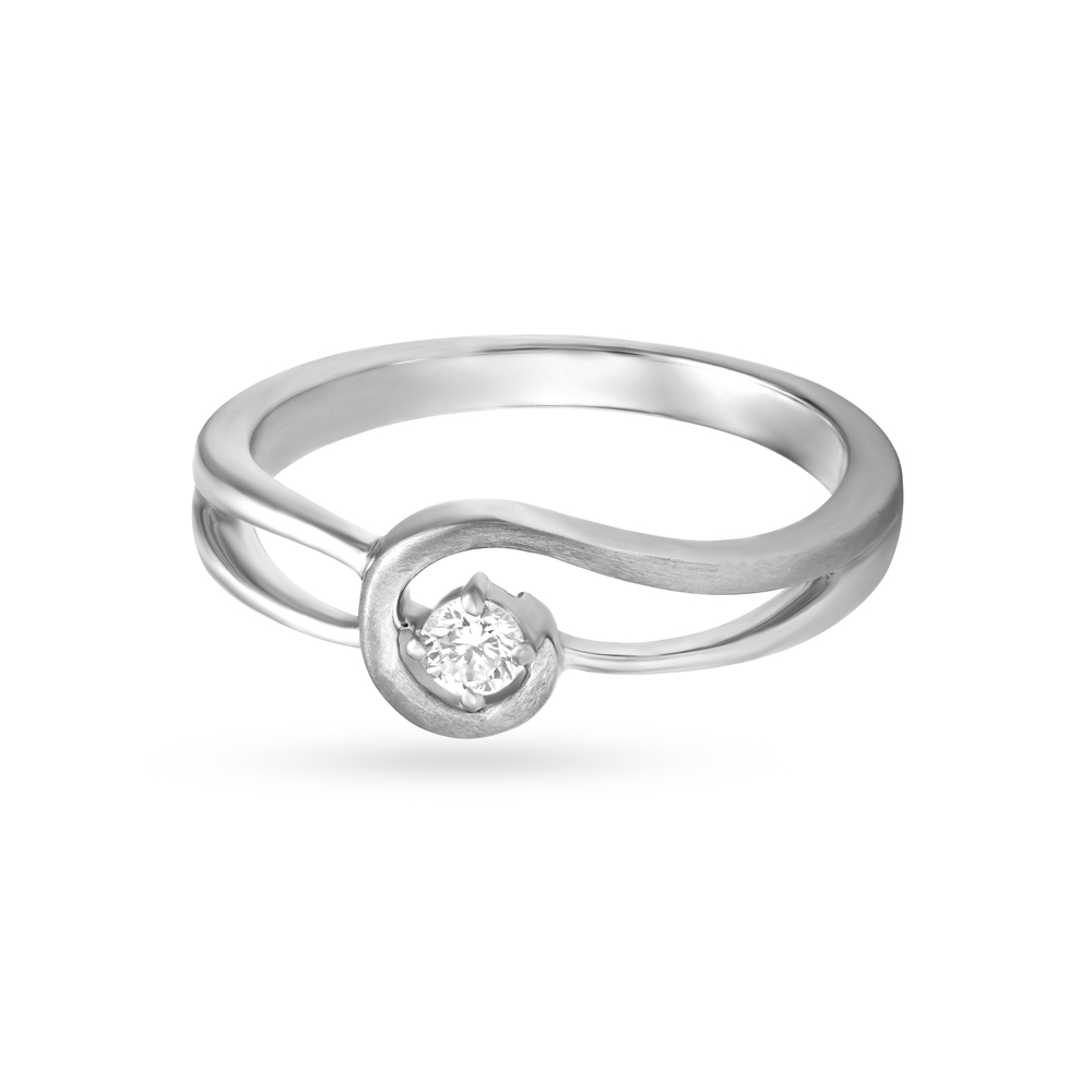 Artistic White Platinum Finger Ring