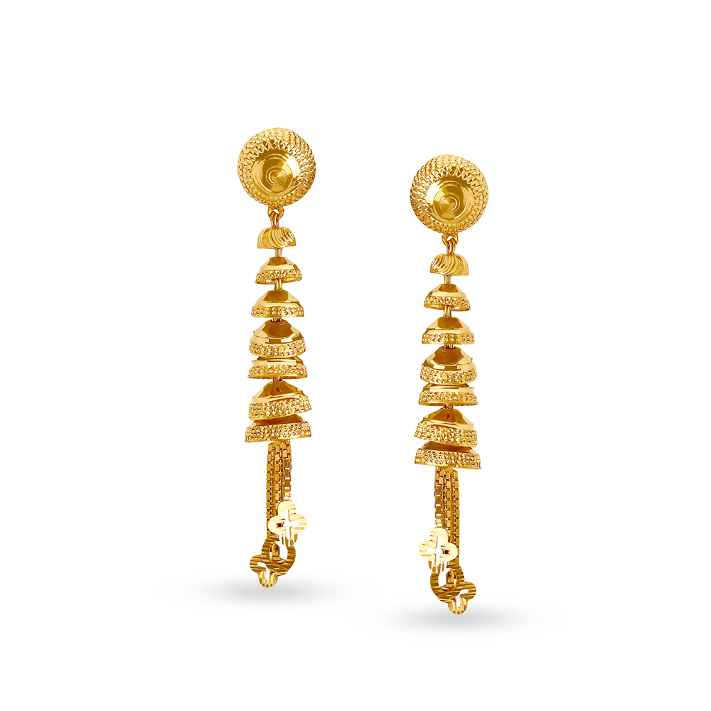 

Opulent Cascading Gold Drop Earrings