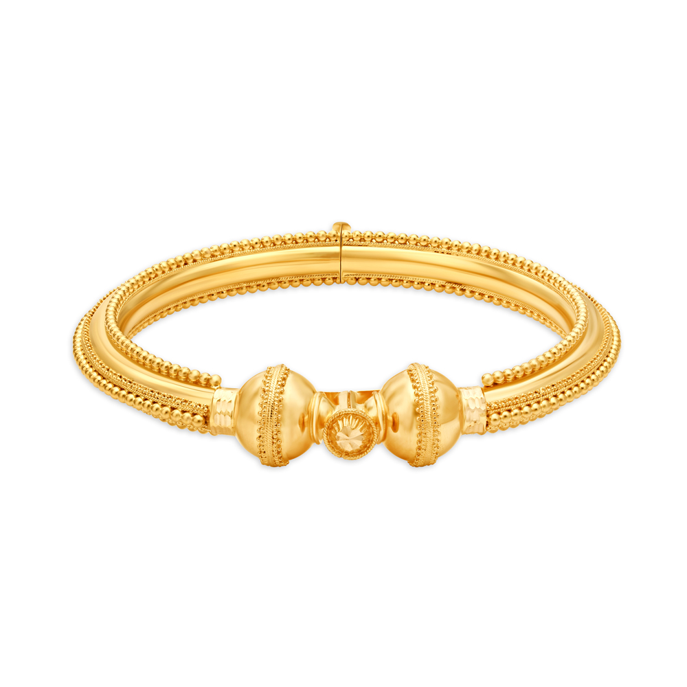 

Magnificent Yellow Gold Beaded Bangle