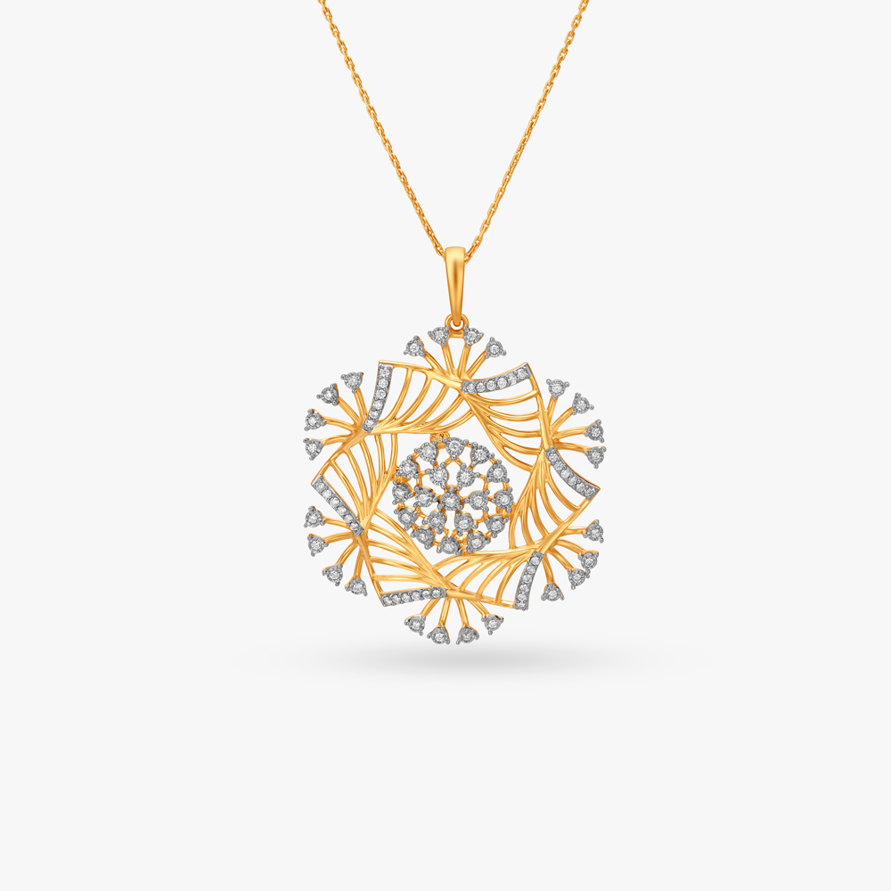 Lovely Floral Diamond Pendant