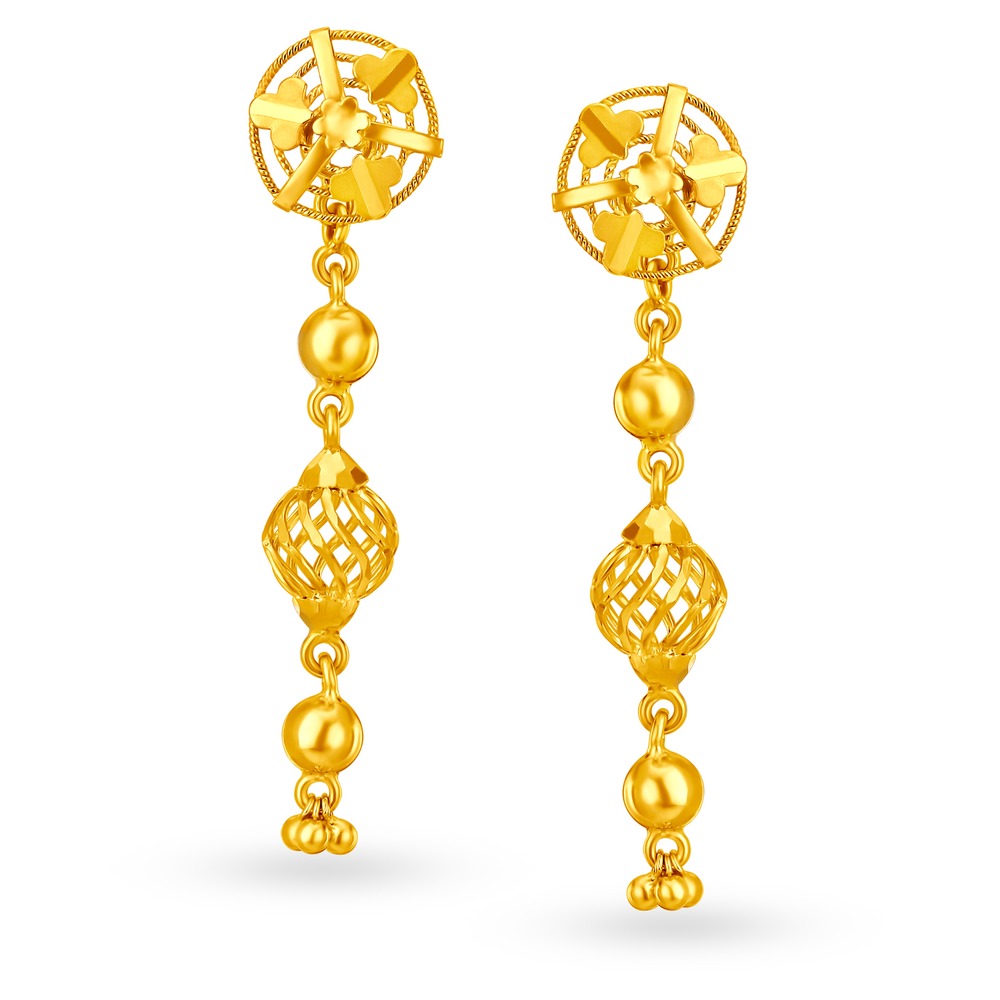 Dainty Fancy Gold Jhumki Earrings