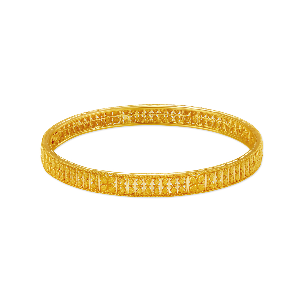 

Opulent Yellow Gold Beaded Bangles