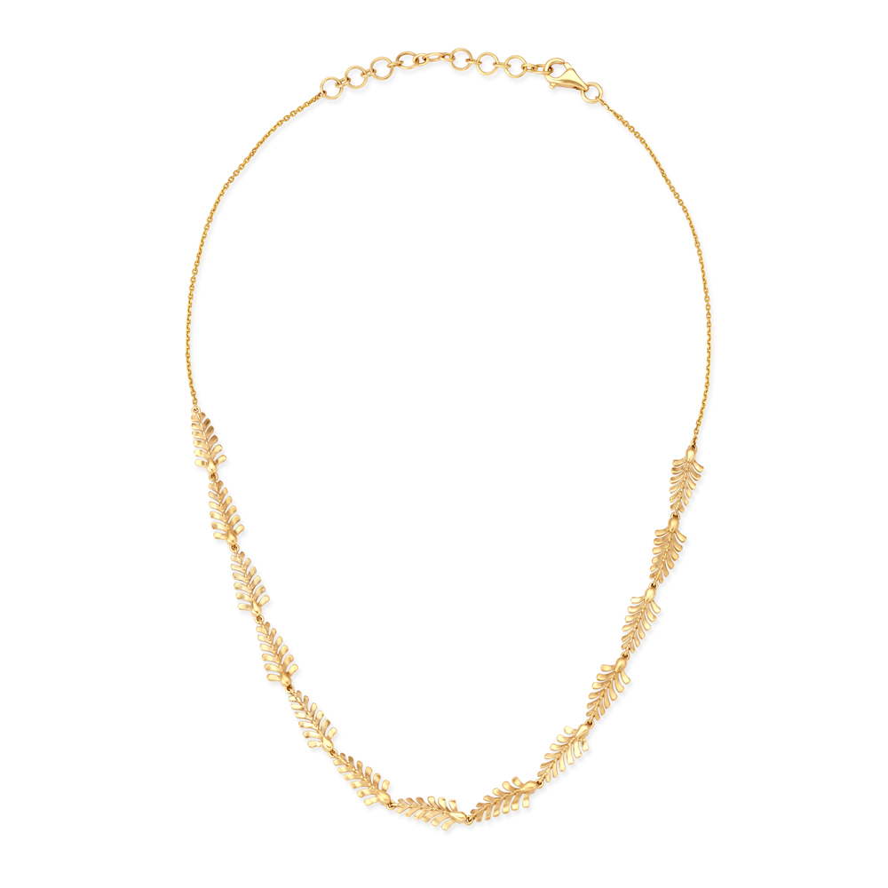 Fern Pattern Gold Necklace