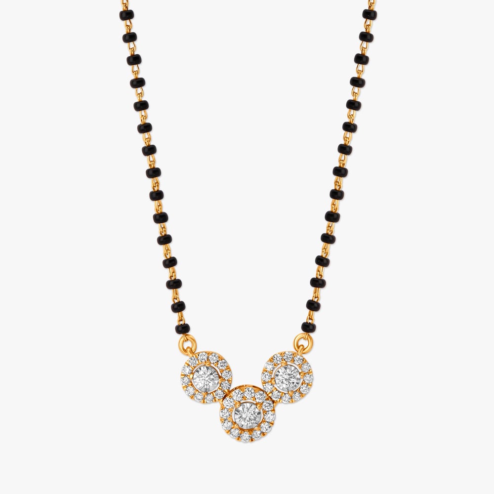 

Connected Circles Diamond Mangalsutra in Yellow and White Gold