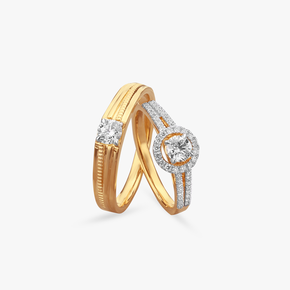 

Blissful Bond Diamond Couple Rings