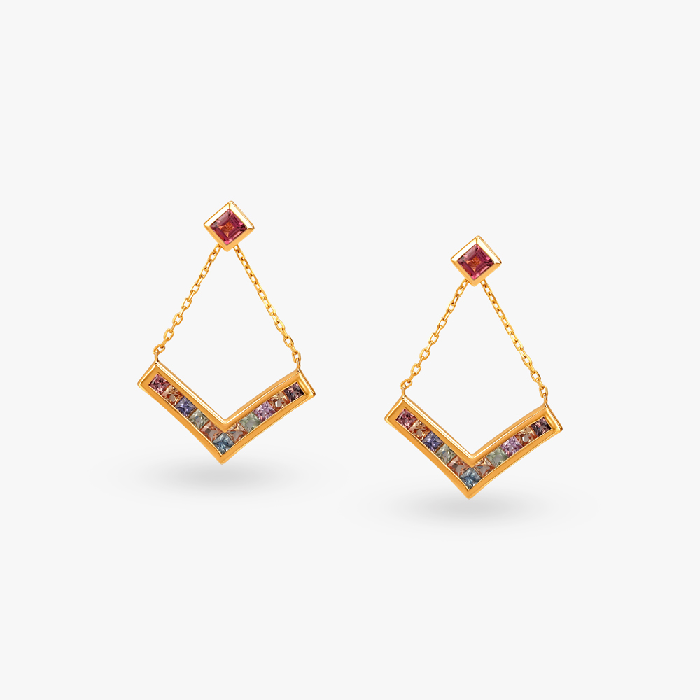 

Vibrant V-Drop Earrings