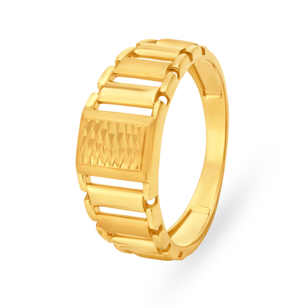 Stylish Gold Mesh Ring for Men