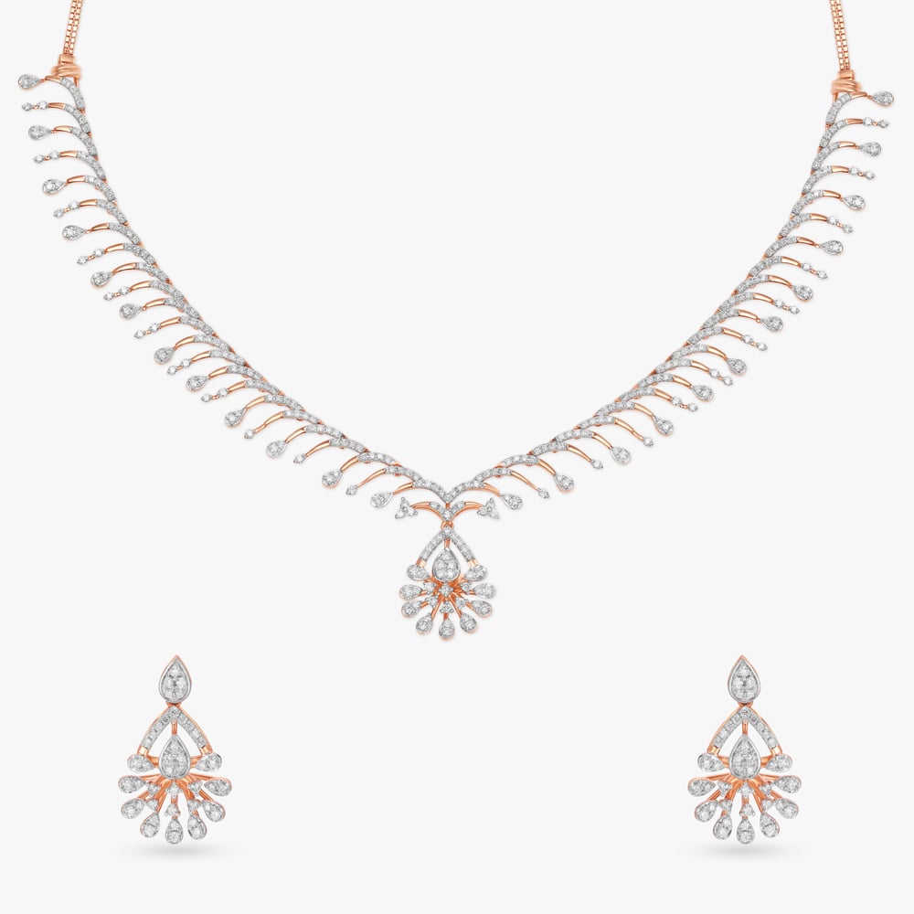 

Celestial Stardust Natural diamond Necklace Set