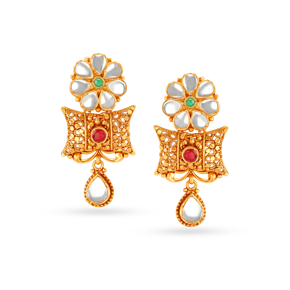 Antique Earrings from Tanishq Divyam Collection  Jewellery Designs