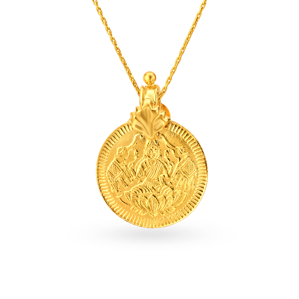 

Stunning Gold Lakshmi Kasu Pendant