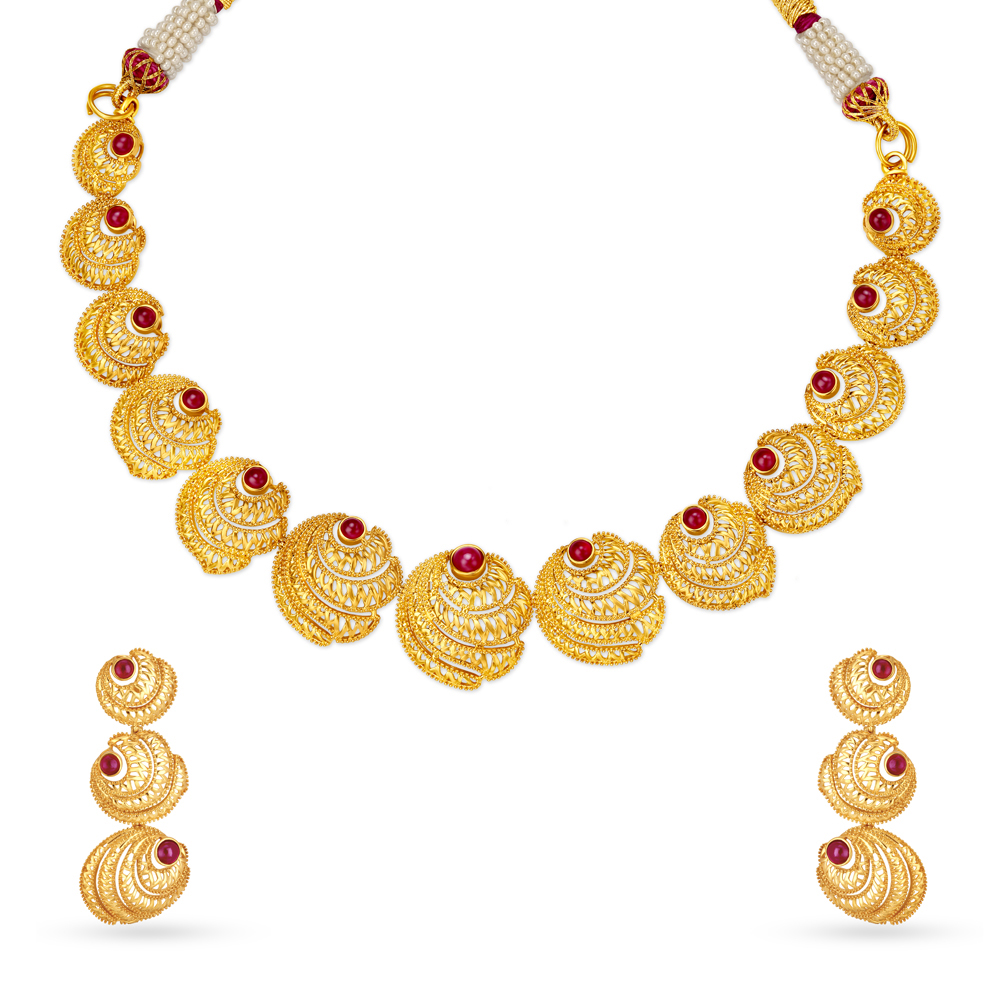 

Enchanting Gold Necklace Set