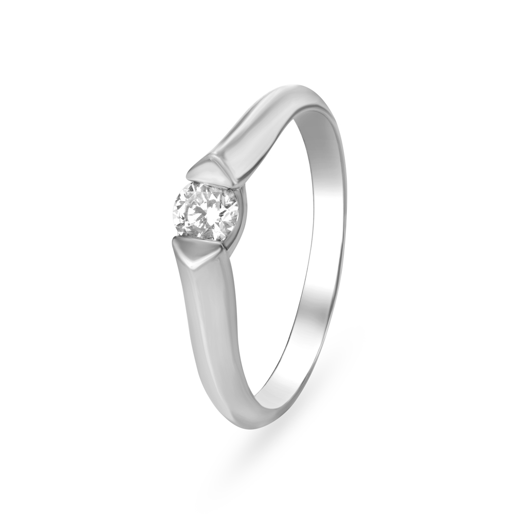 Chic 950 Pure Pure Platinum And Diamond Geometric Finger Ring