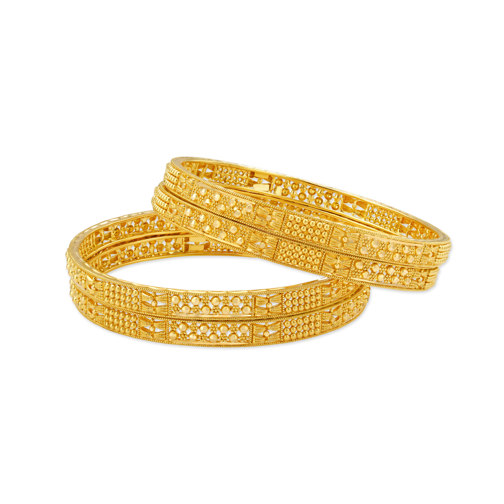 

Lavish Yellow Gold Beaded Bangles