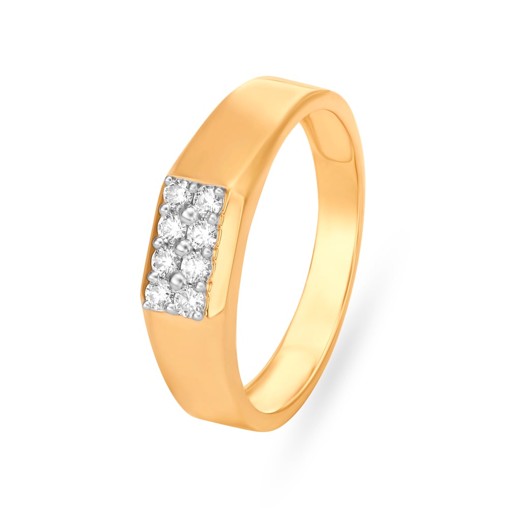 

Stunning Sleek Gold and Diamond Finger Ring for men