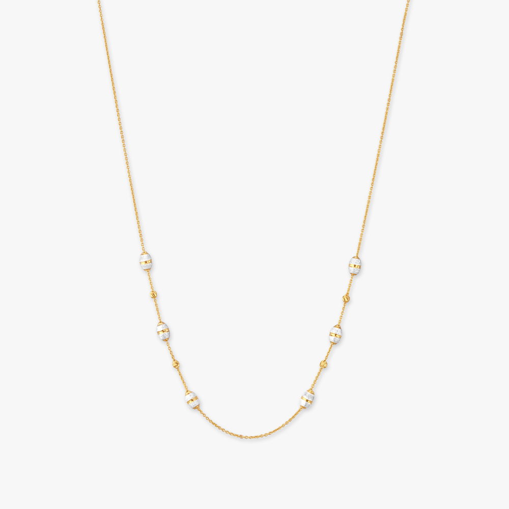 

Delicate Beaded Gold Chain