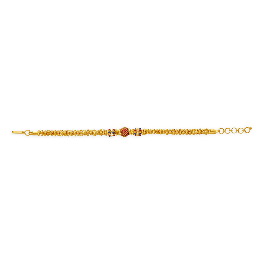 

Elaborate Yellow Gold Beaded Orb Chain Bracelet